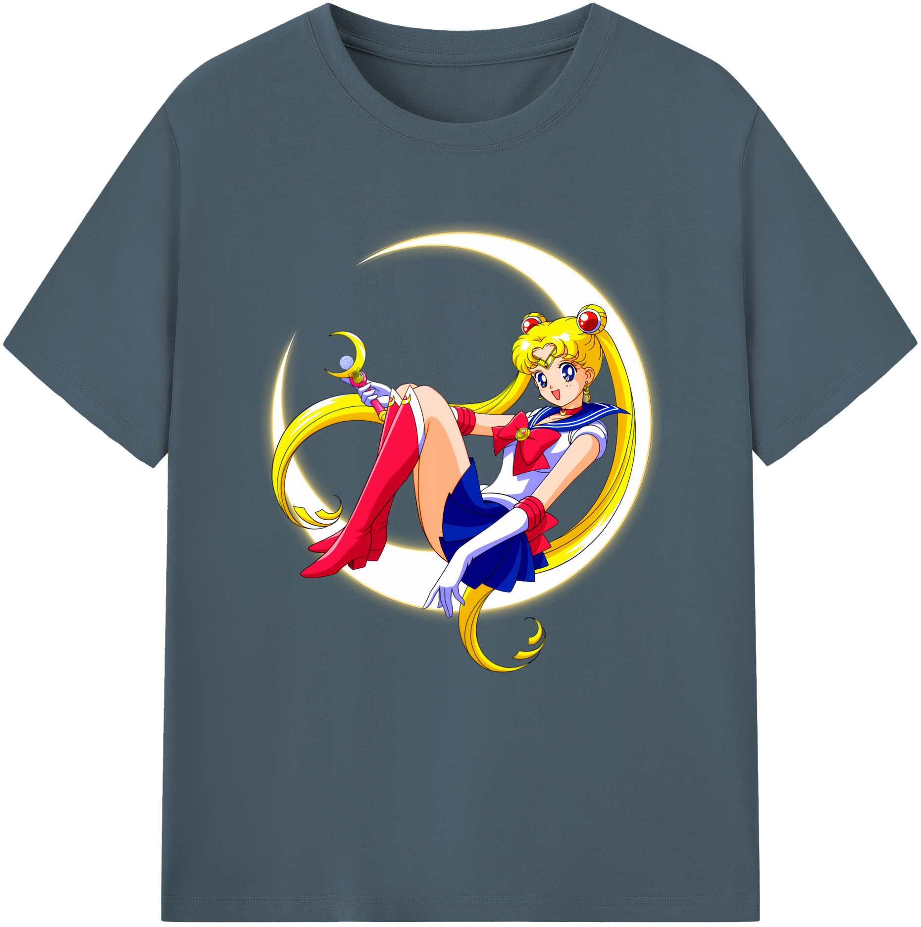 （画像用） 美少女戦士セーラームーン 月野 うさぎ つきの うさぎ Sailor Moon Tsukino Usagi 綿100％半袖Tシャツ（フロントプリント）